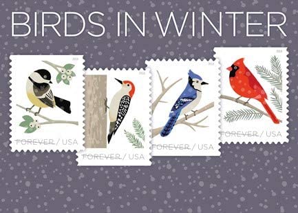 2018 USPS Forever Stamp Sheets Featuring Birds ( Birds in Winter)