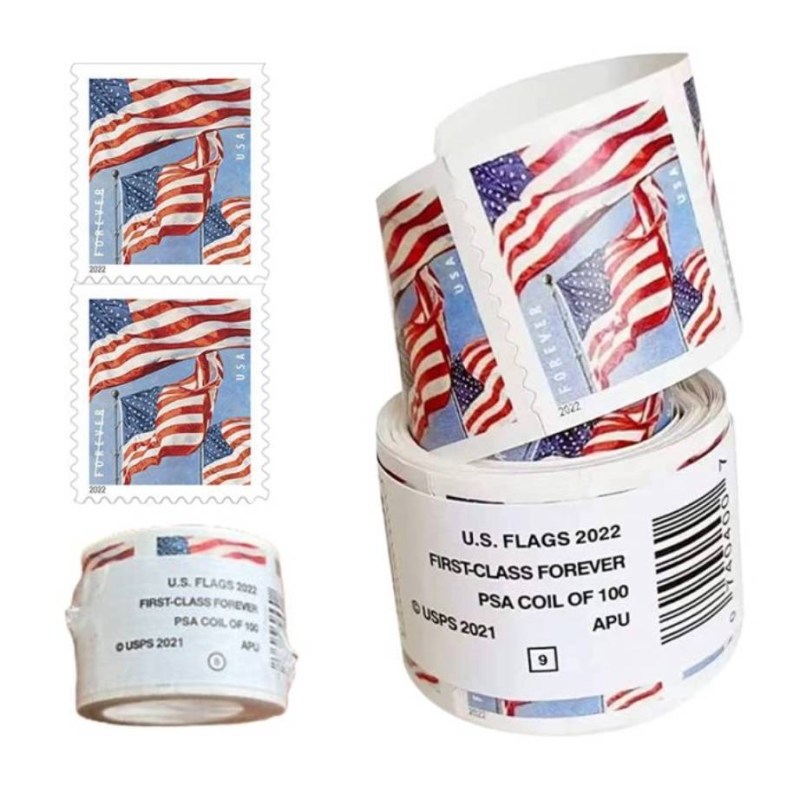 100Rolls=4.88/Roll~2017~2025 Limited Stock! Flag Stamps Up to 94% OFF! ✉️ Perfect for Small Biz & Weddings → Shop Now
