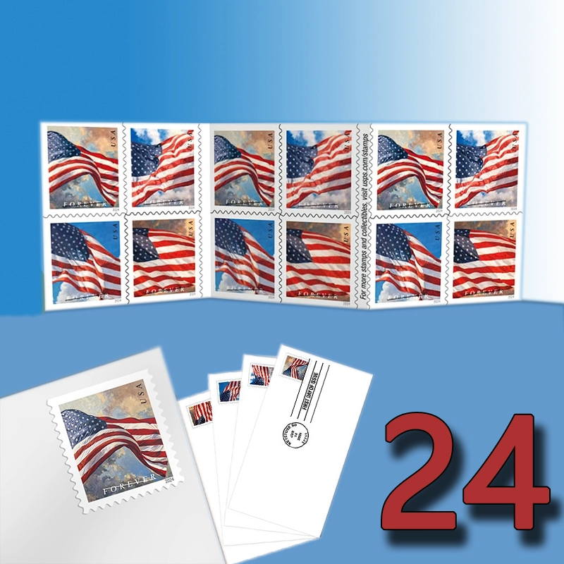 Big Sale! 2024 Flag Stamps 2 Rolls / 200 Pcs