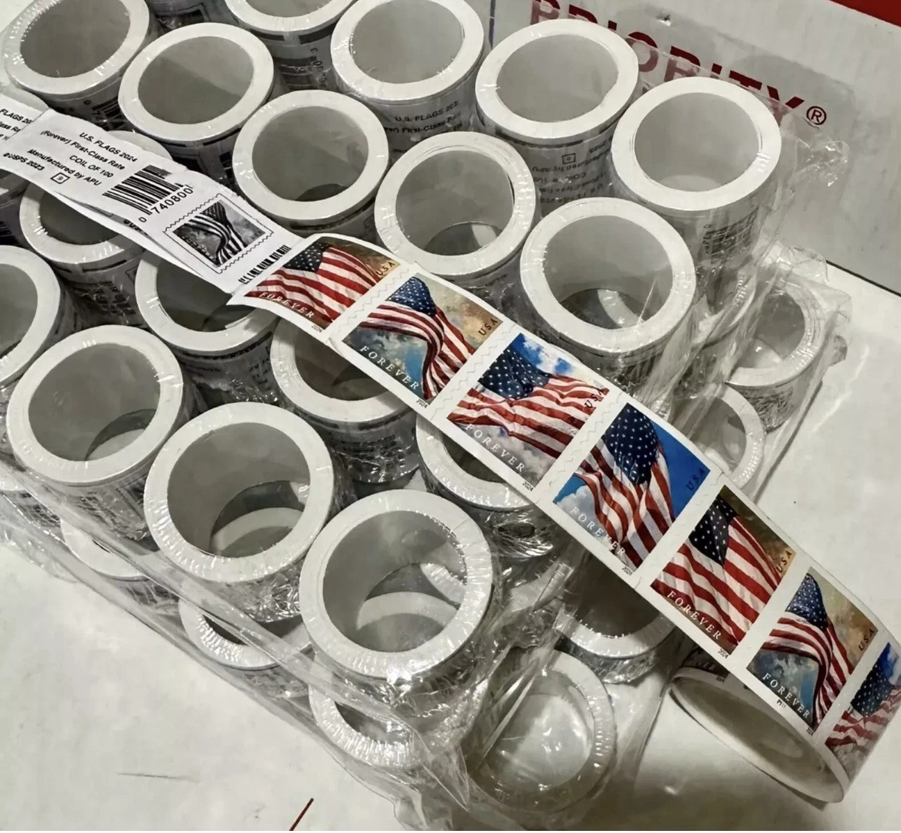 100Rolls=4.88/Roll~2017~2025 Limited Stock! Flag Stamps Up to 94% OFF! ✉️ Perfect for Small Biz & Weddings → Shop Now