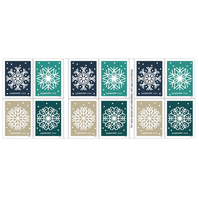 2024 Winter Whimsy Stamps, Book of 20 Forever |Multiple Stamp Designs