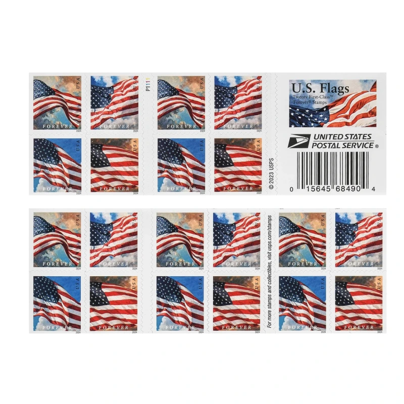 Big Sale! 2024 Flag Stamps 2 Rolls / 200 Pcs