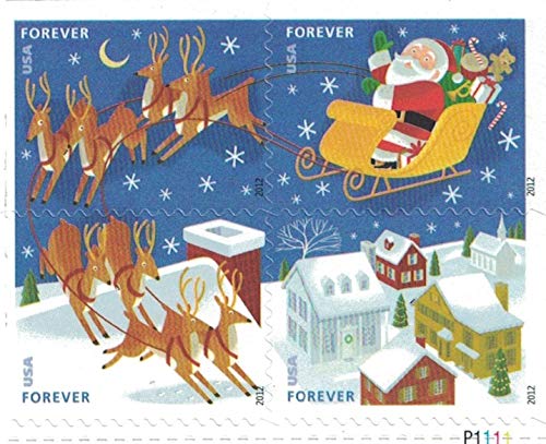 2012 US Stamp Santa & Sleigh - Booklet of 20 Forever Stamps
