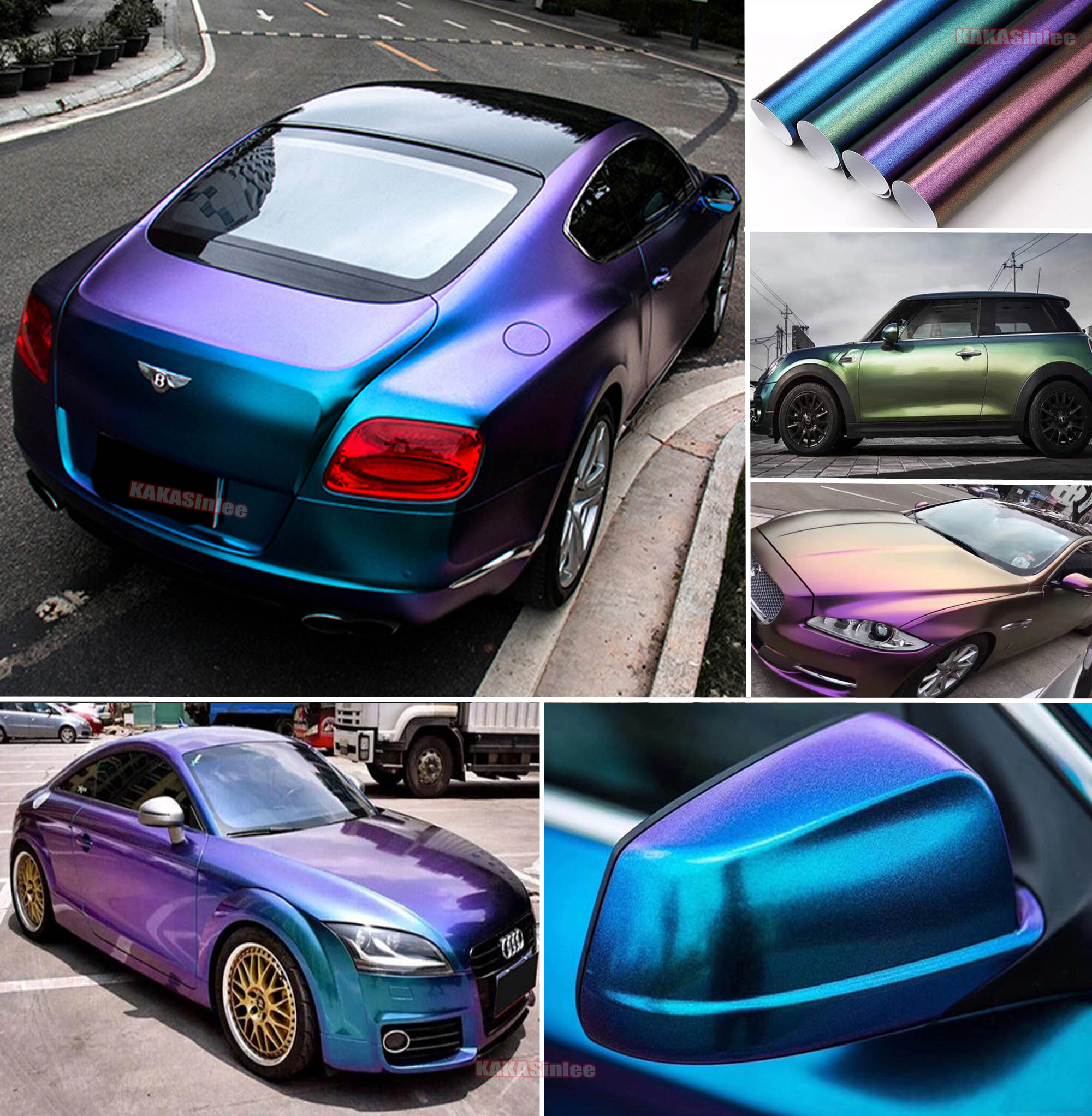 （PET）Series Chameleon Car Pearl Metal Glossy Satin Vinyl Wrap Sticker