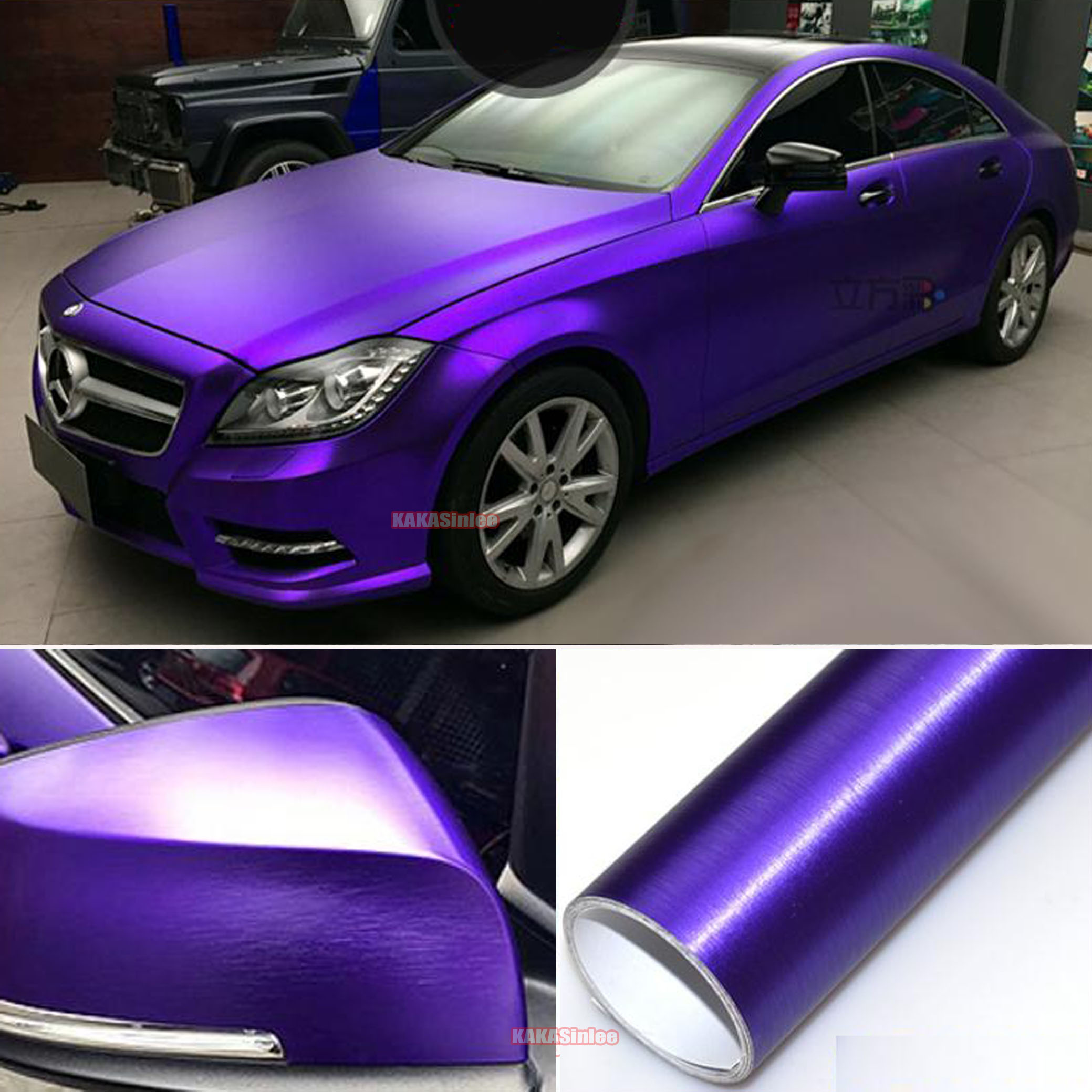 3D Brushed Metal Satin Chrome Car Vinyl Wrap Sticker Stretchable Bubbles Free