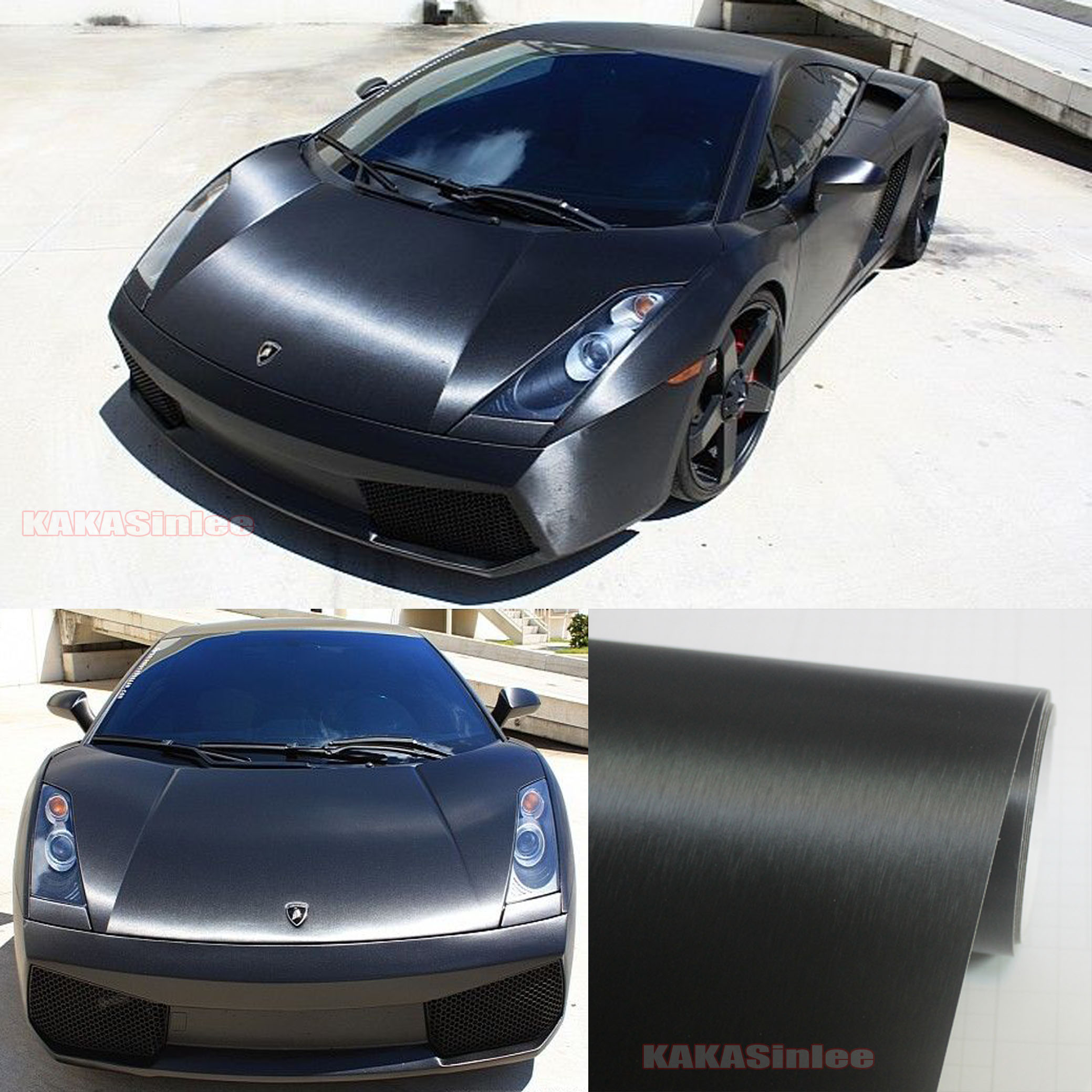 Matte Car Metallic Brushed Line Texture Aluminum Vinyl Wrap Sticker Stretch Bubbles Free