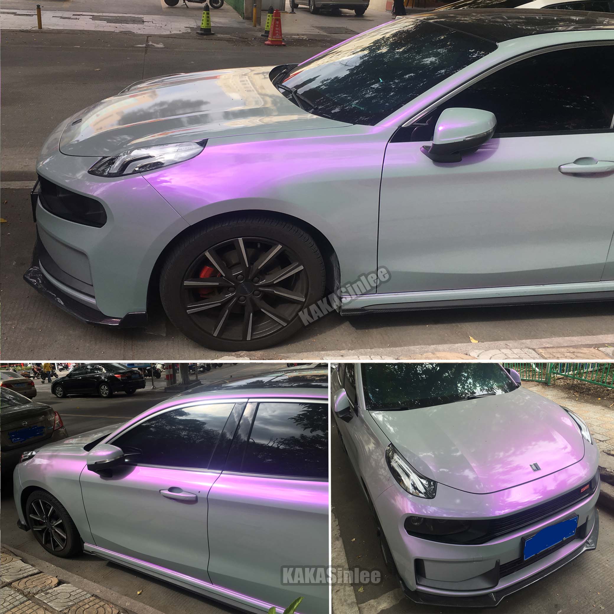 (PET) Glossy Metallic Grey Chameleon Pearl Car Vinyl Wrap Sticker