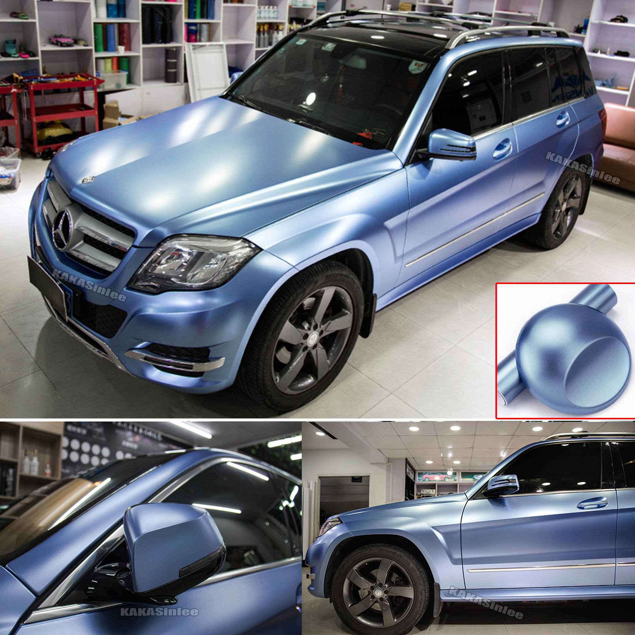 (PET) Satin Pearl Metal Car Vinyl Wrap Sticker Stretchable