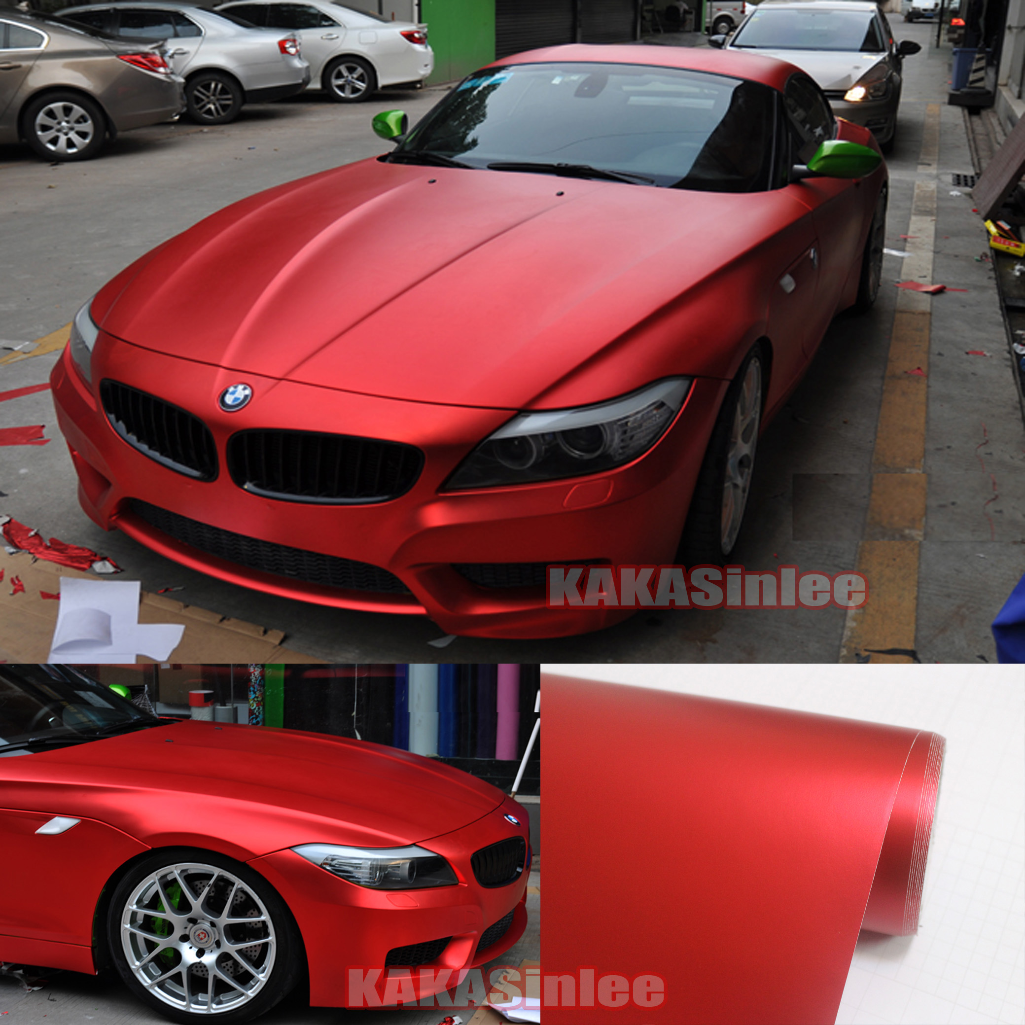 Whole Car Wrap - Satin Chrome Vinyl Sticker Red