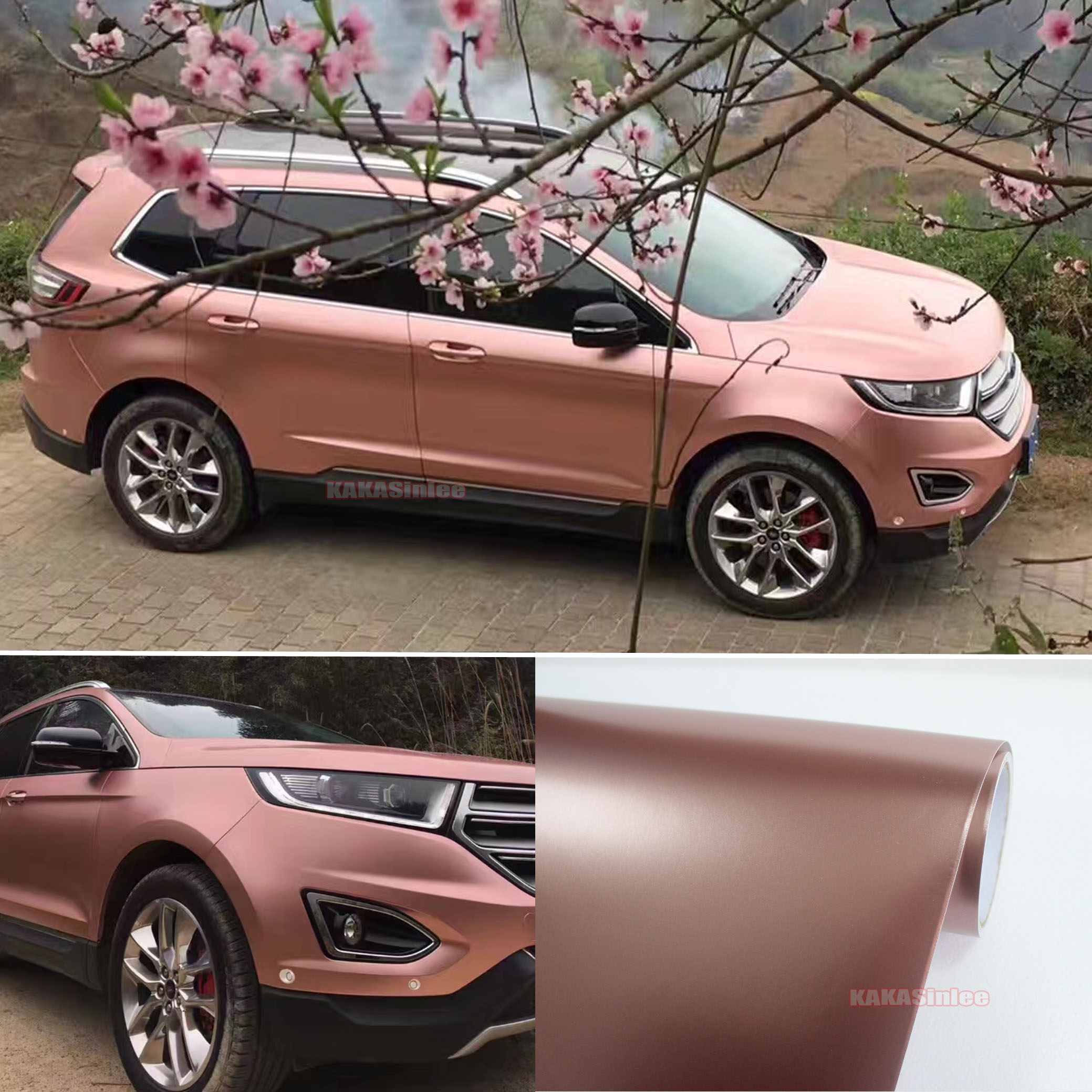 (PET) Satin Pearl Metal Car Vinyl Wrap Sticker Stretchable