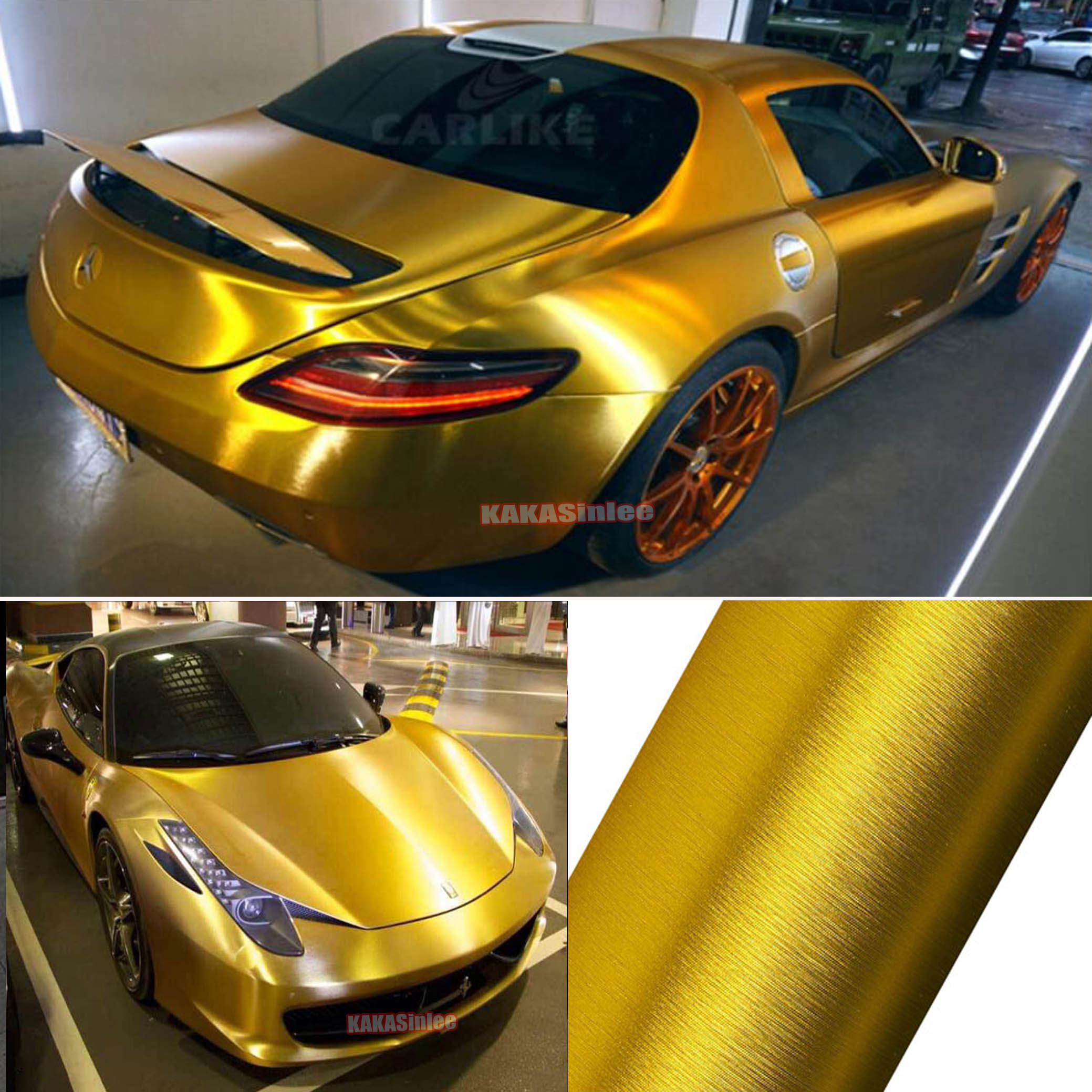 3D Brushed Metal Satin Chrome Car Vinyl Wrap Sticker Stretchable Bubbles Free