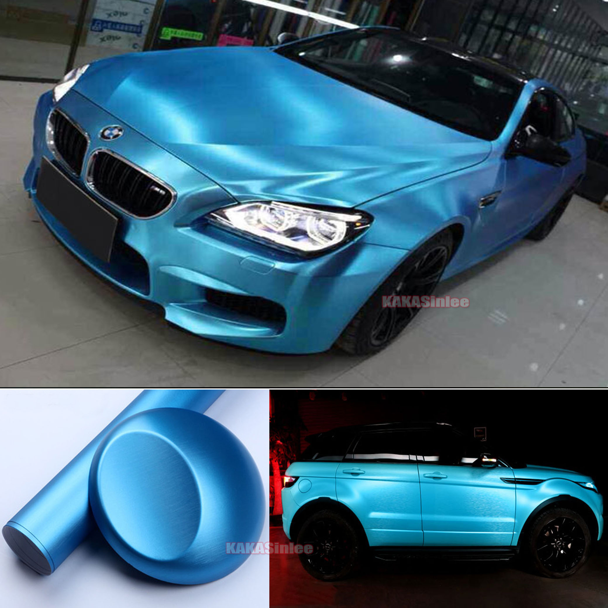 3D Brushed Metal Satin Chrome Car Vinyl Wrap Sticker Stretchable Bubbles Free