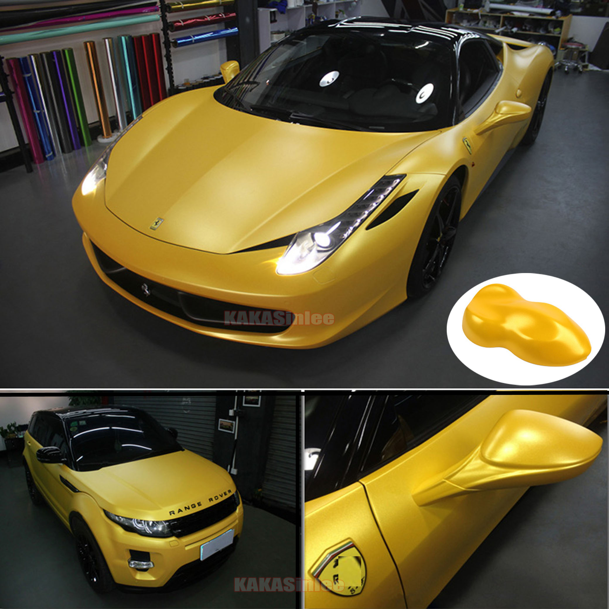 (PET) Satin Pearl Metal Car Vinyl Wrap Sticker Stretchable