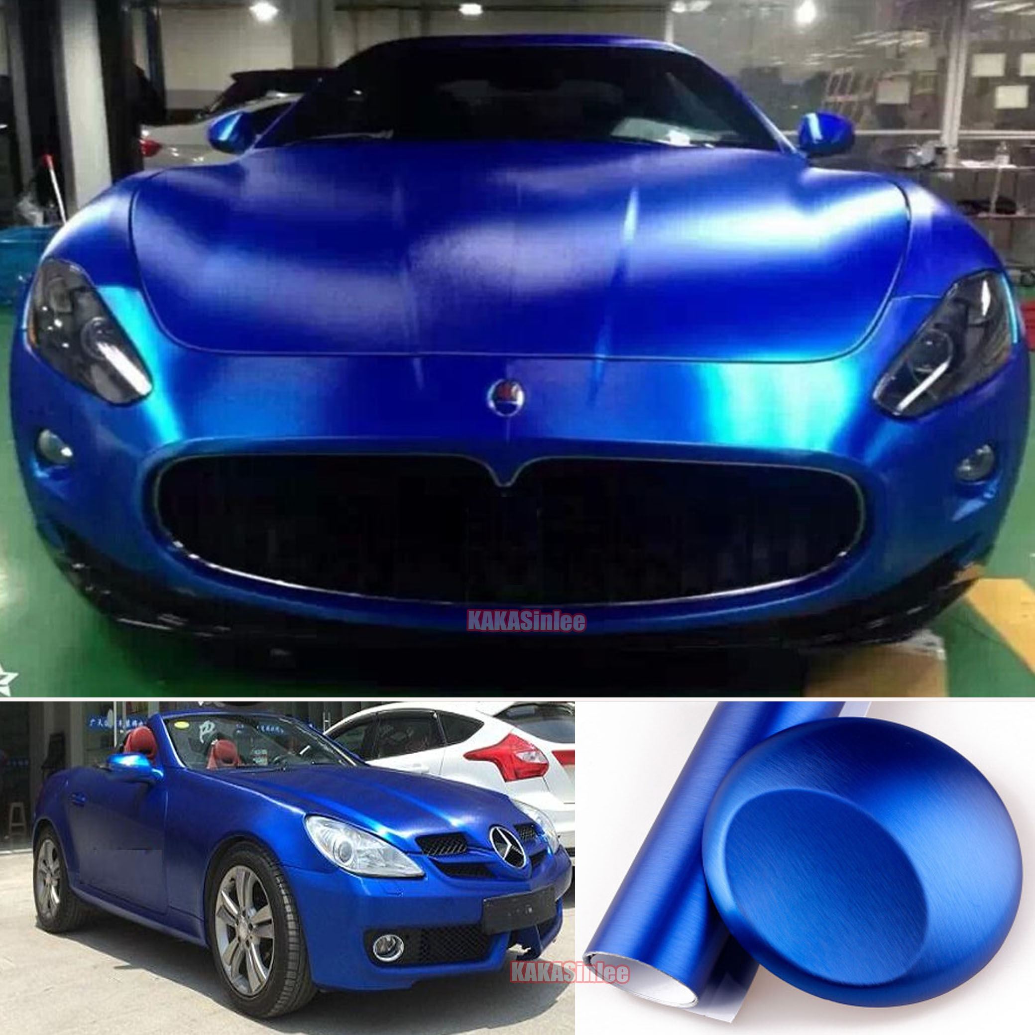 3D Brushed Metal Satin Chrome Car Vinyl Wrap Sticker Stretchable Bubbles Free