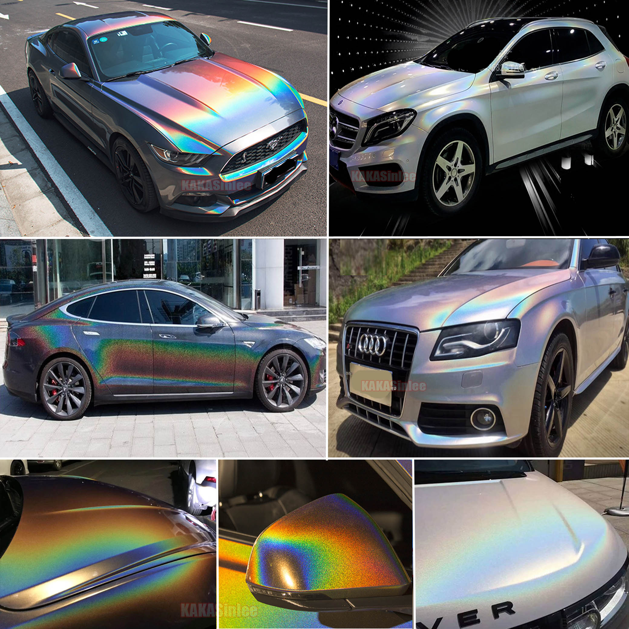 (PET) Glossy Metallic Iridescence Rainbow Mirror Car Vinyl Wrap Sticker
