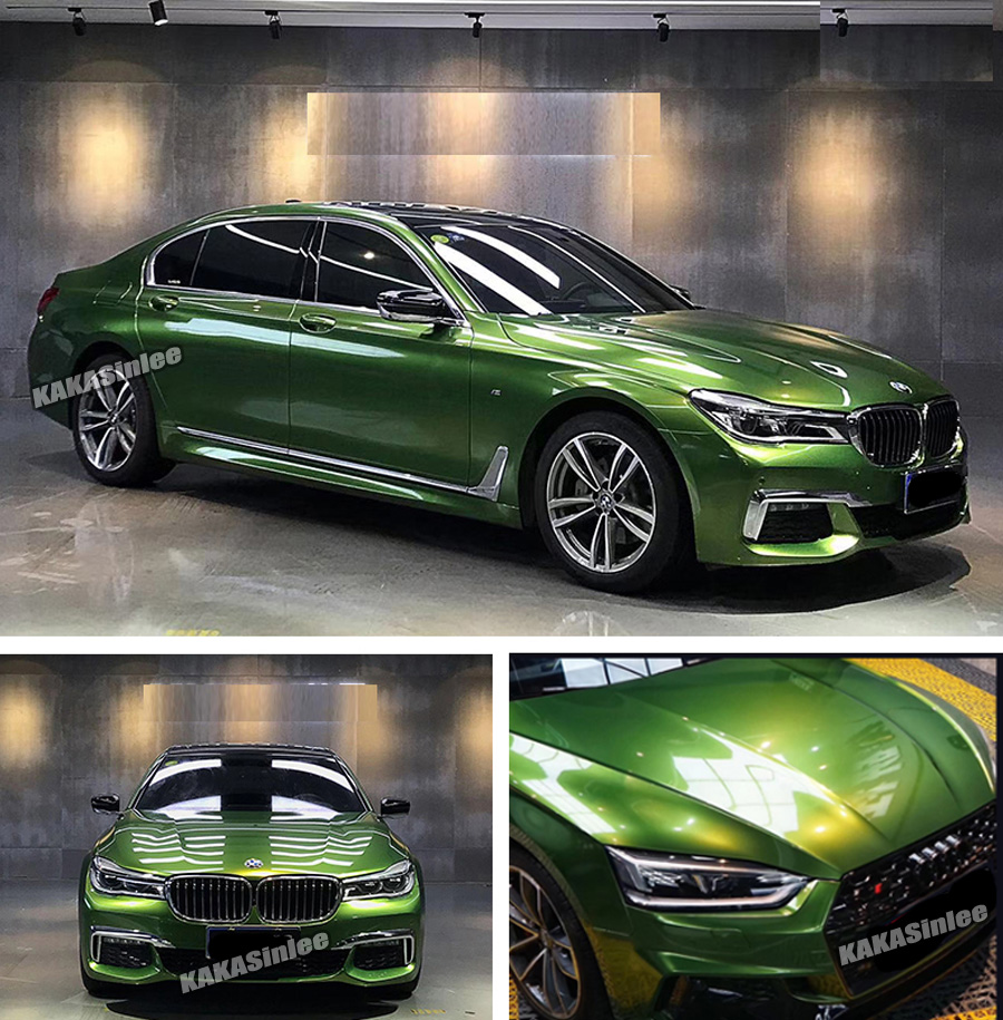 (PET) Glossy Metallic Bubble Free Car Vinyl Wrap Sticker