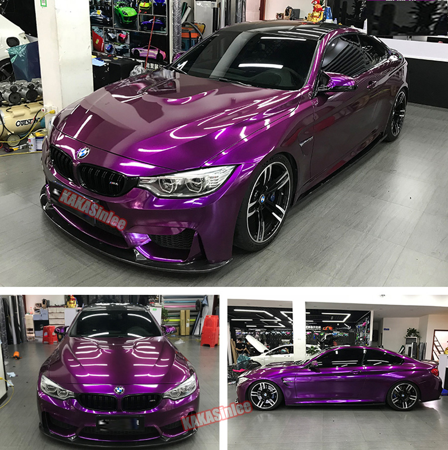 (PET) Whole Car Wrap - Glossy Metallic Vinyl Sticker Grape Purple