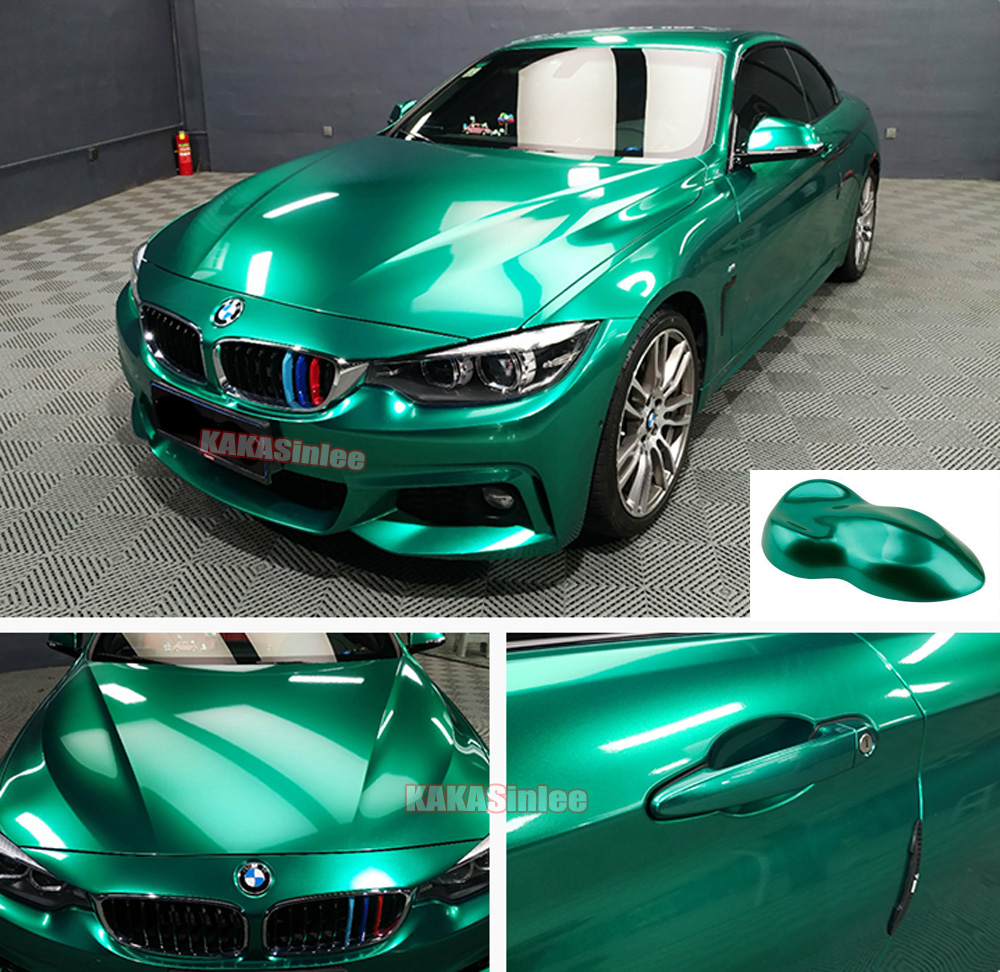 (PET) Whole Car Wrap - Glossy Metallic Vinyl Sticker Emerald Green