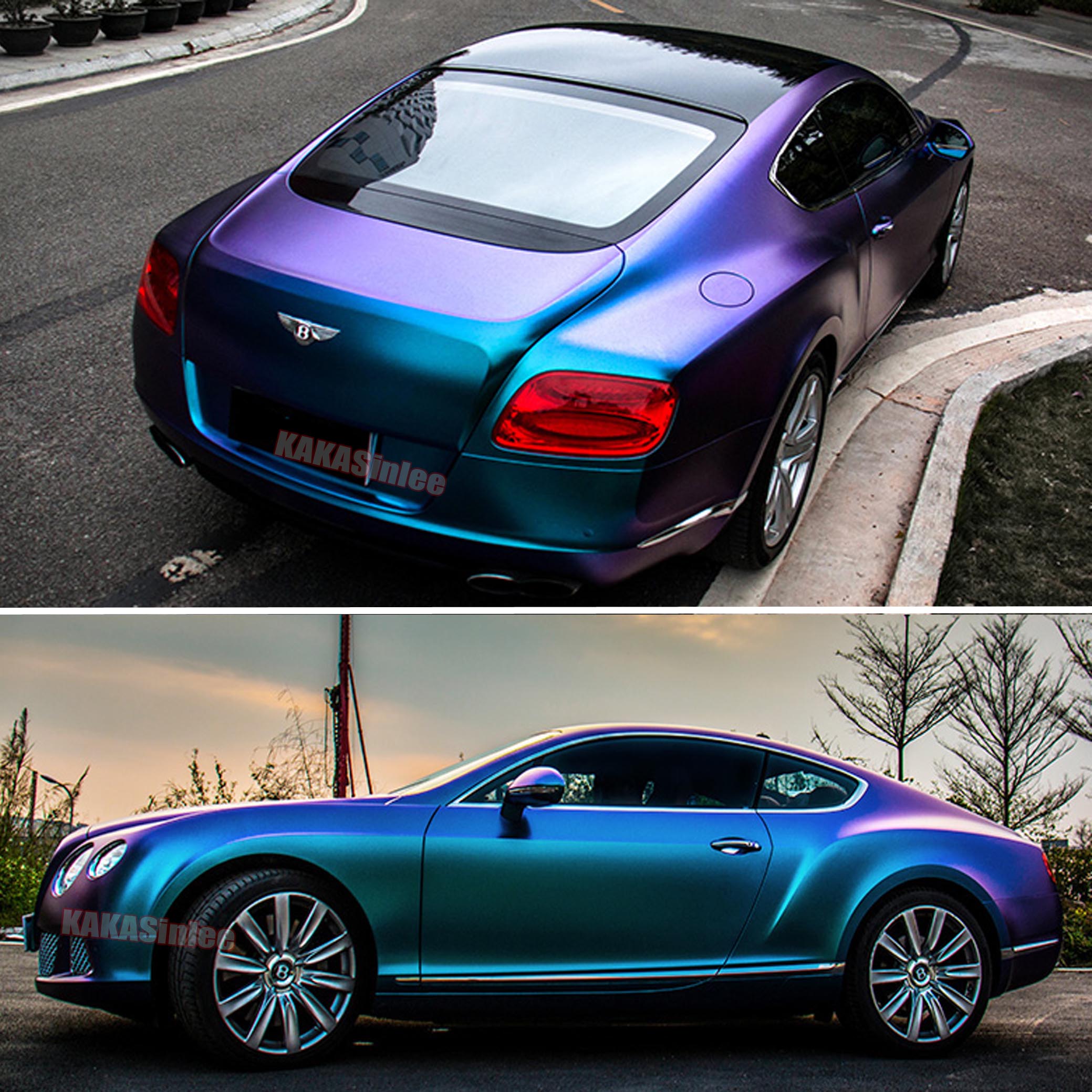 (PET) Whole Car Wrap - Satin Pearl Metal Vinyl Sticker Purple Blue
