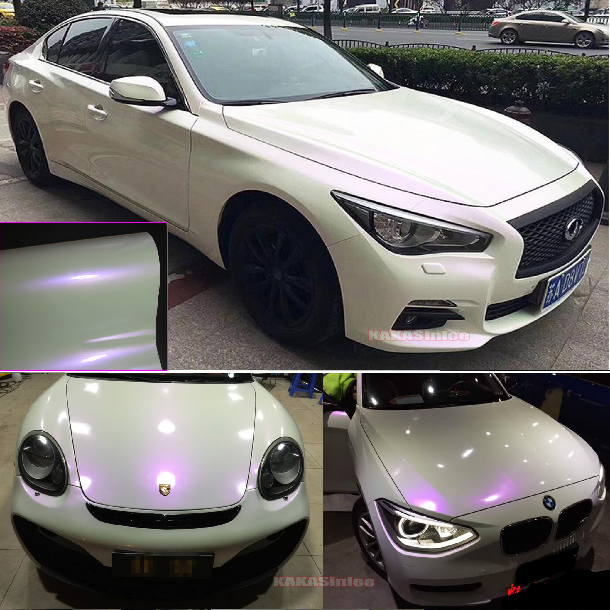 Whole Car Wrap - Glossy White to Purple Vinyl Sticker