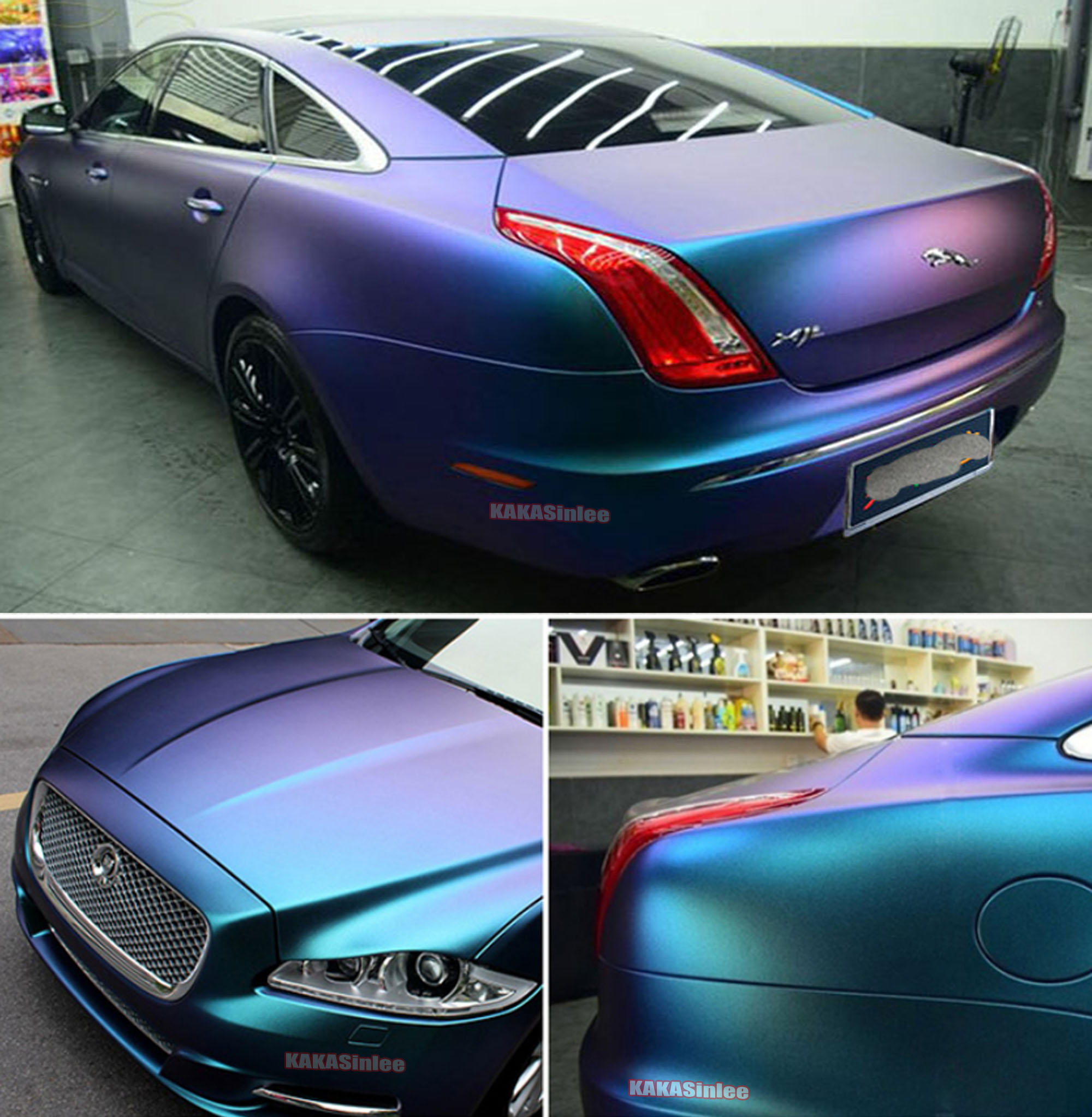 (PET) Whole Car Wrap - Satin Pearl Metal Vinyl Sticker Purple Blue