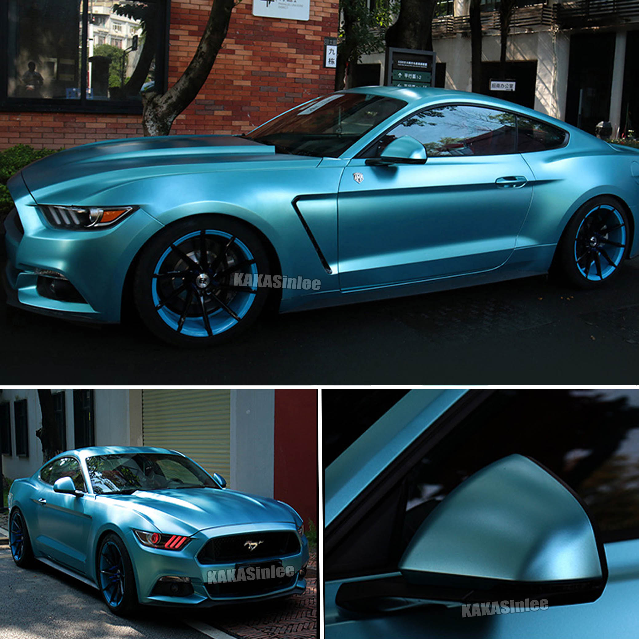 (PET) Whole Car Wrap - Satin Pearl Metal Vinyl Sticker Lake Blue