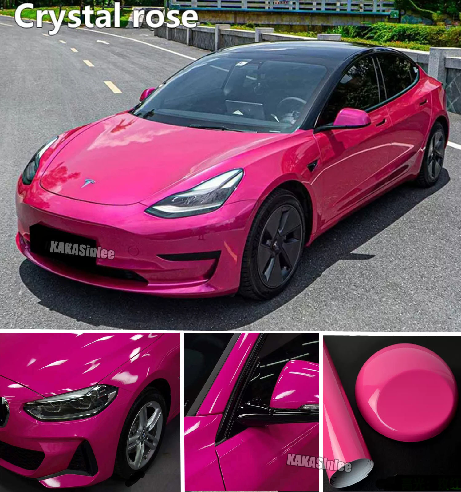 (PET) Ultra Glossy Crystal Car Vinyl Wrap Sticker Bubbles Free