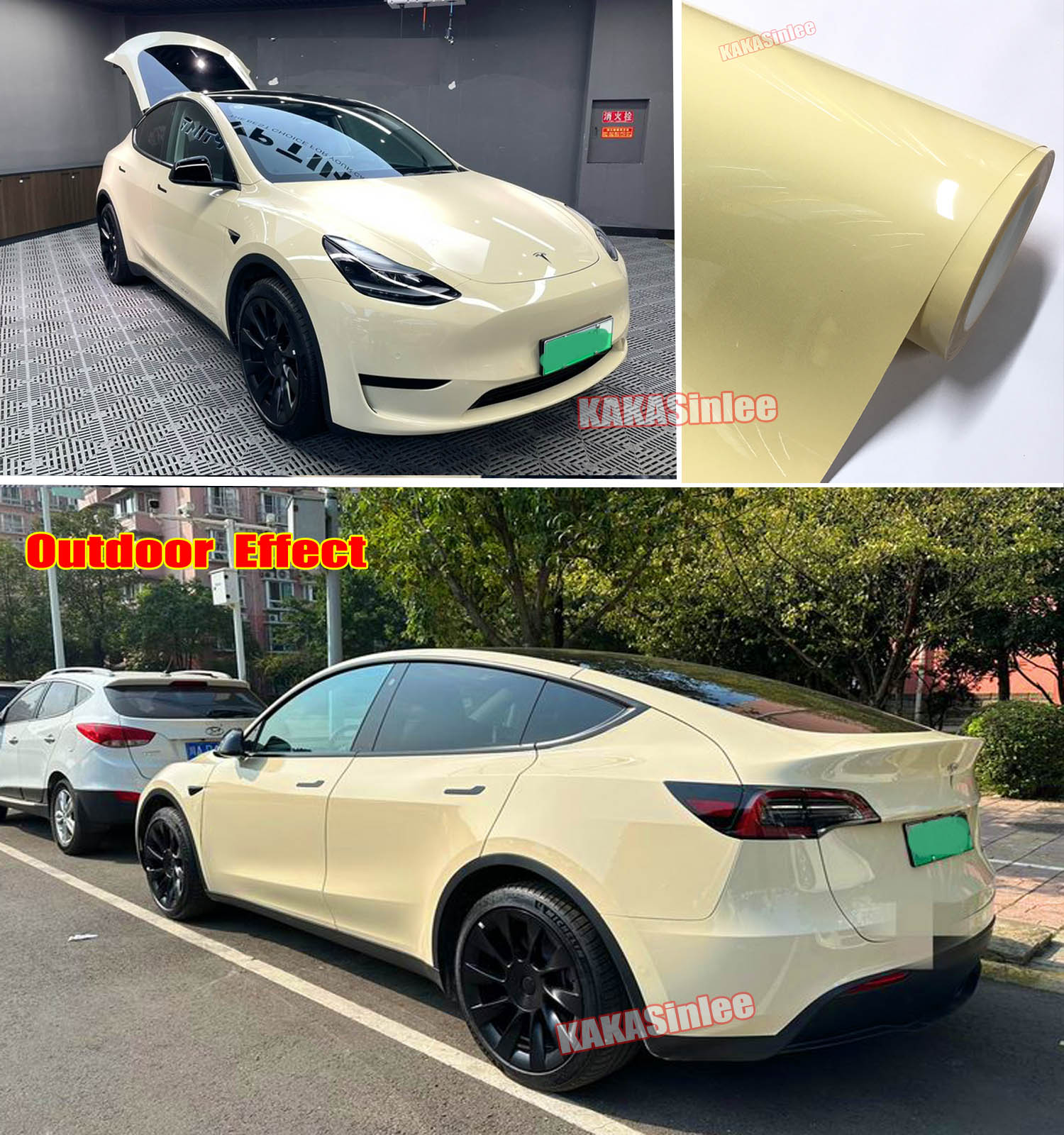 (PET) Ultra Glossy Crystal Car Vinyl Wrap Sticker Bubbles Free