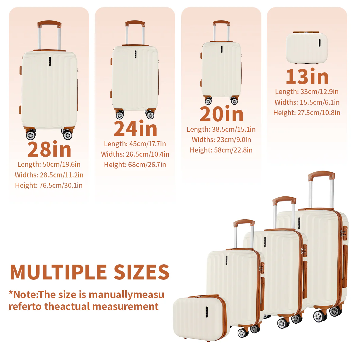 UUH Family Set 2.0 - 6 Piece Luggage Set Designer Suitcase Sets Lightweight  (14