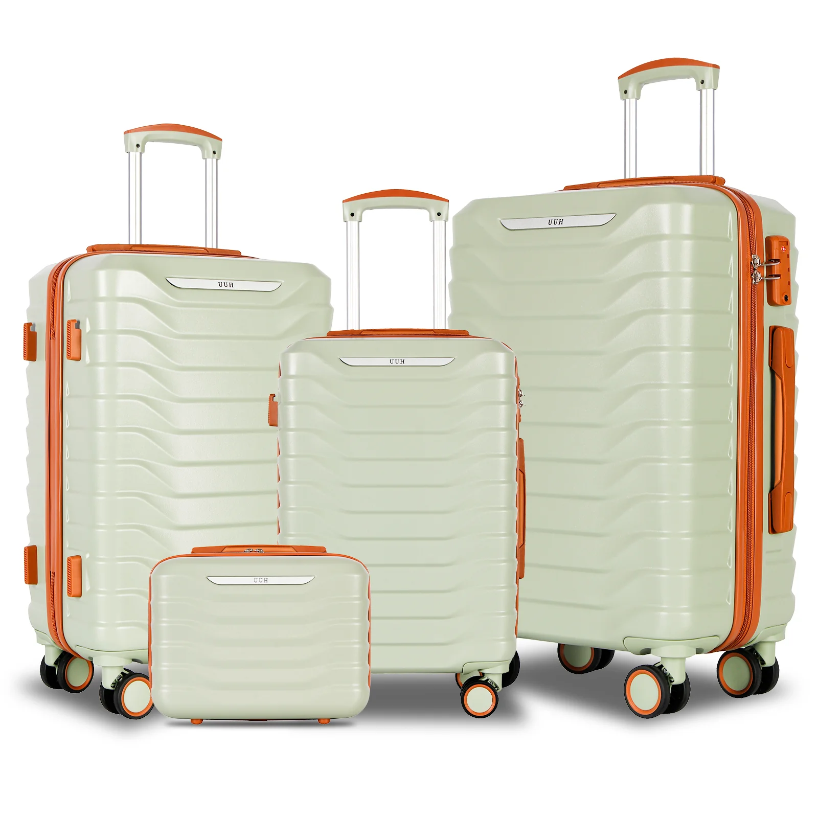 UUH Luxe - Four Piece Luggage Set Hard Sided Suitcases with locks (20inch,24inch,28inch)