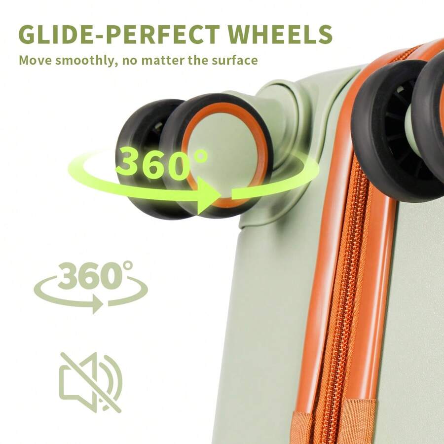 UUH 7-Piece Wavy Luggage Family Travel Set