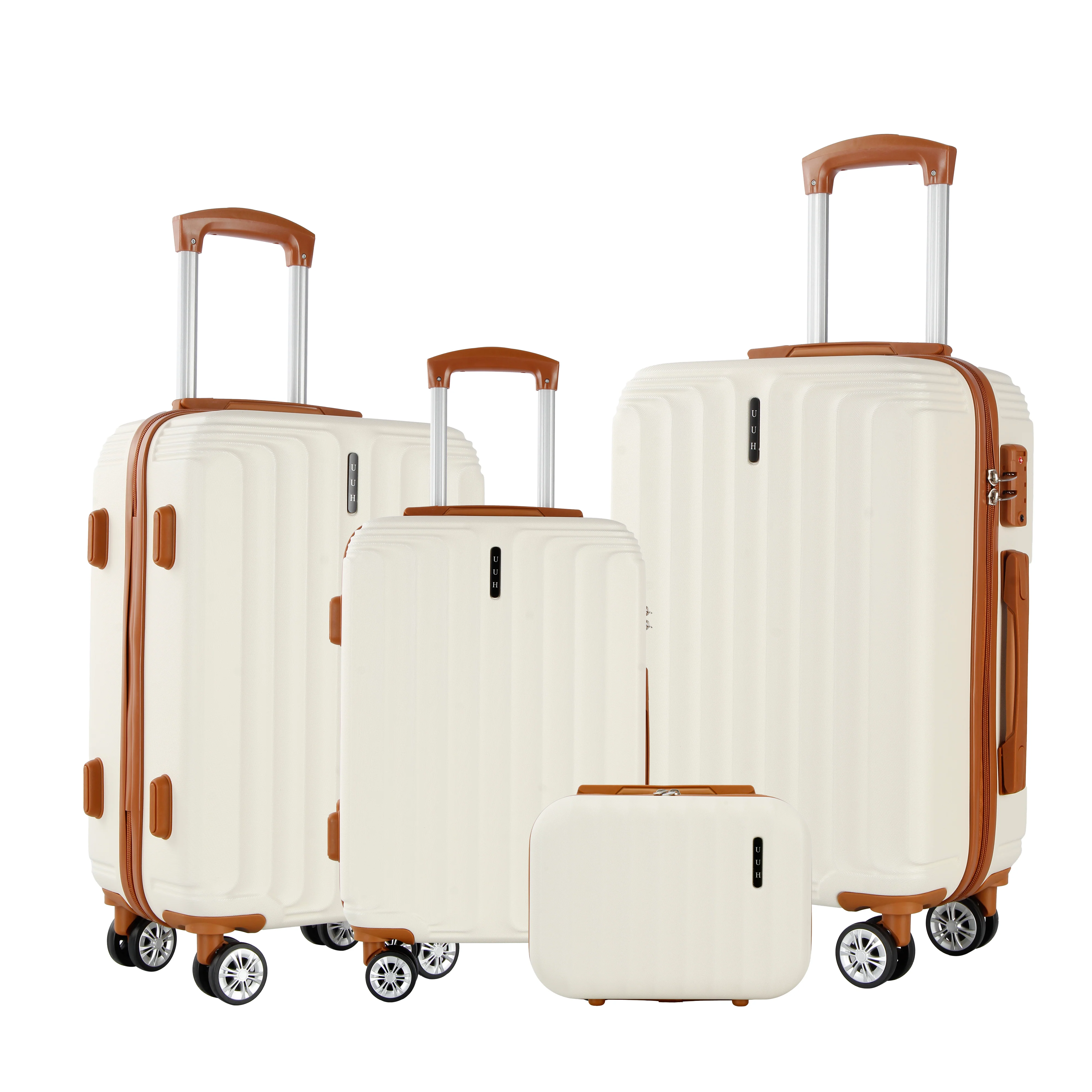 UUH Family Set - Hard Luggage Sets 4 piece ABS Suitcase Bag Traveling(20inch,24inch,28inch)