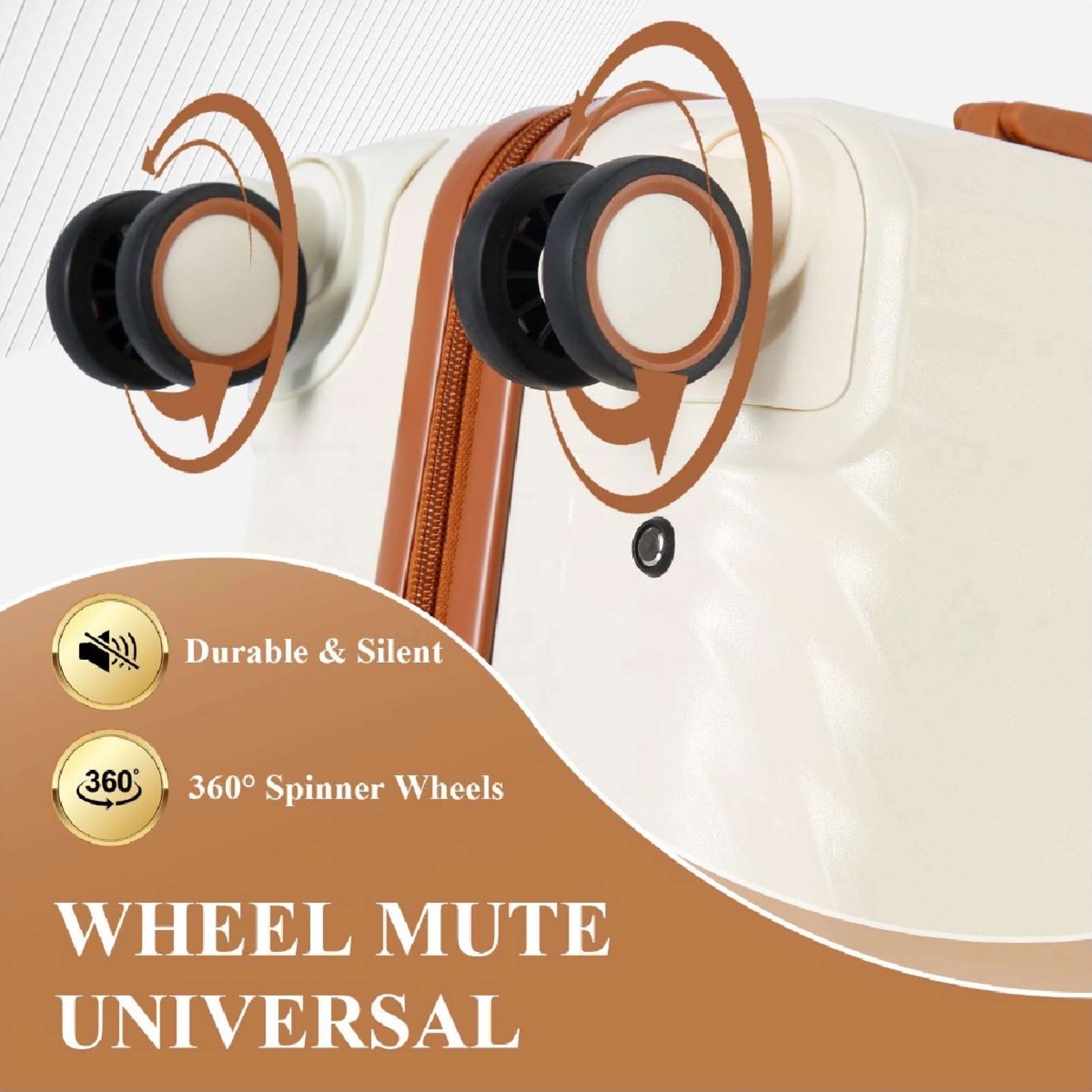 UUH 6-Piece Luggage Family Travel Set-Off White