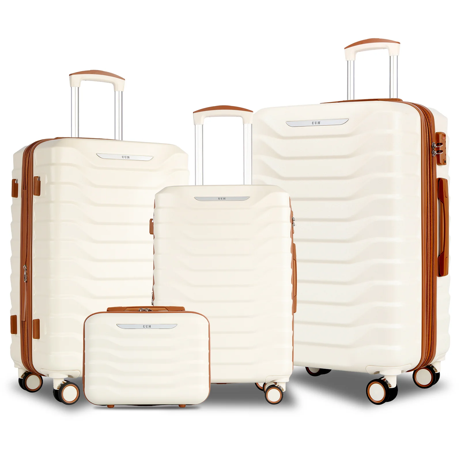 UUH Luxe - Four Piece Luggage Set Hard Sided Suitcases with locks (20inch,24inch,28inch)