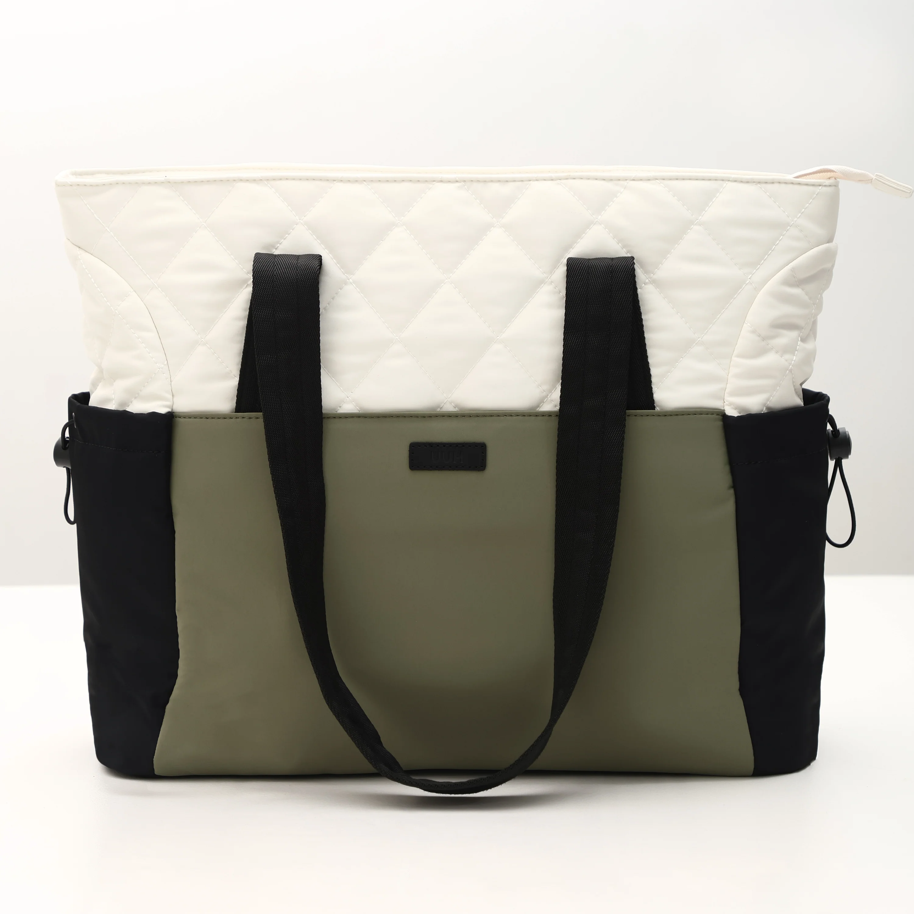 Color-Block Quilted Tote with Pouch