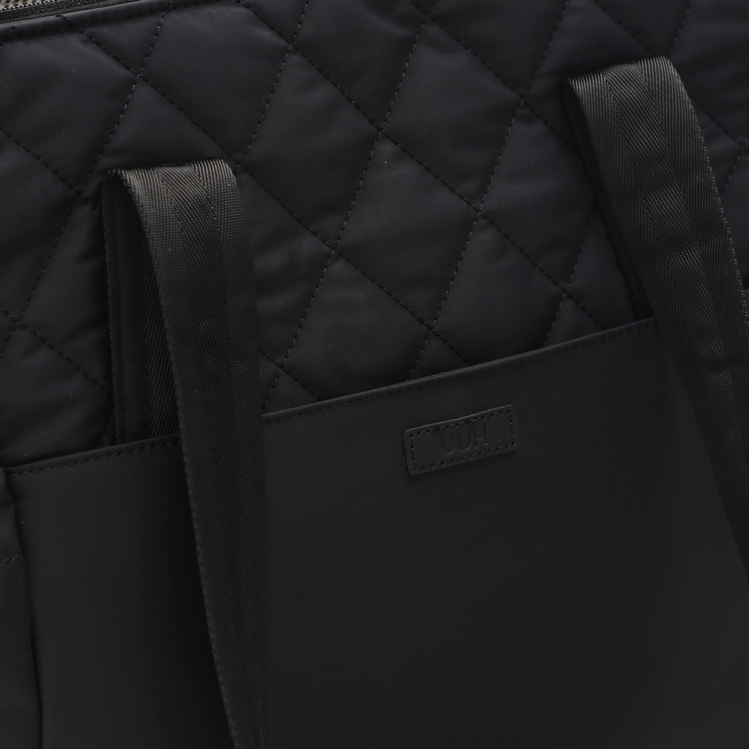 UUH-Black Chic Quilted Tote & Pouch Set