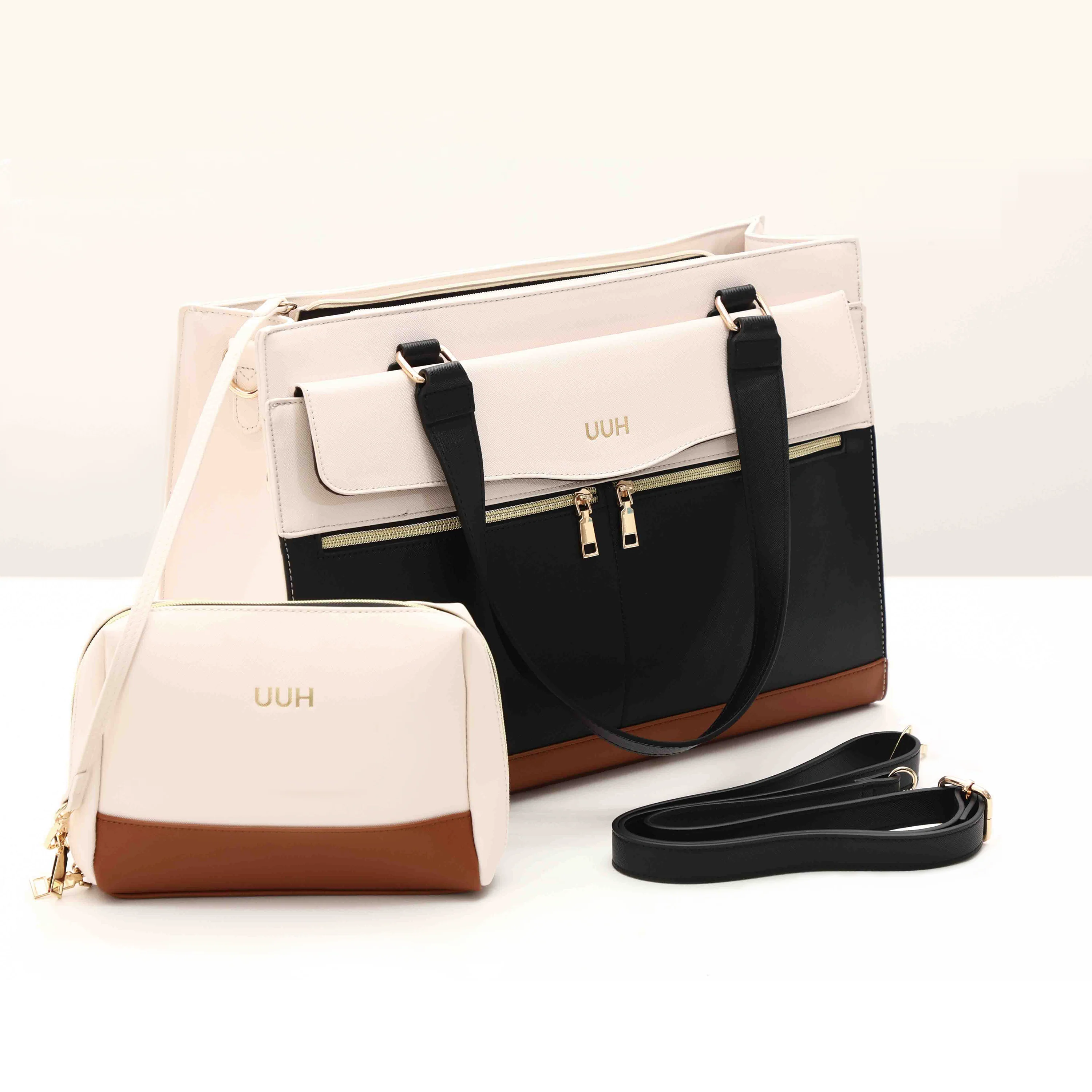 UUH-Travel Leather Tote with Pouch