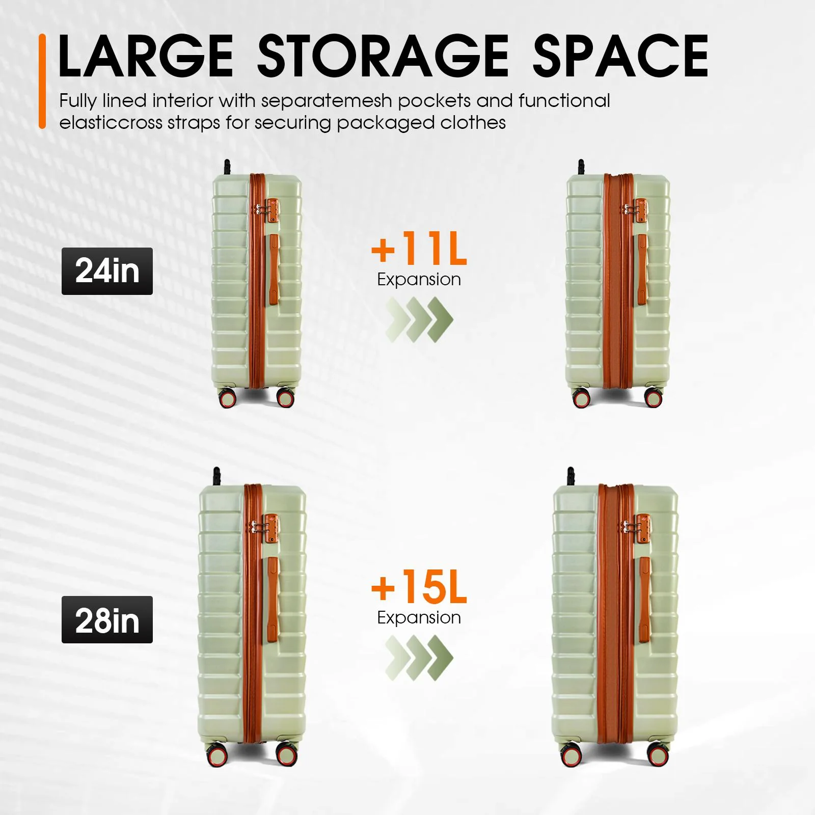 UUH 28-inch Luggage Family Travel 4-Piece Set – Buy 1 Get 3 Free (Includes 24/20/13-Inch)