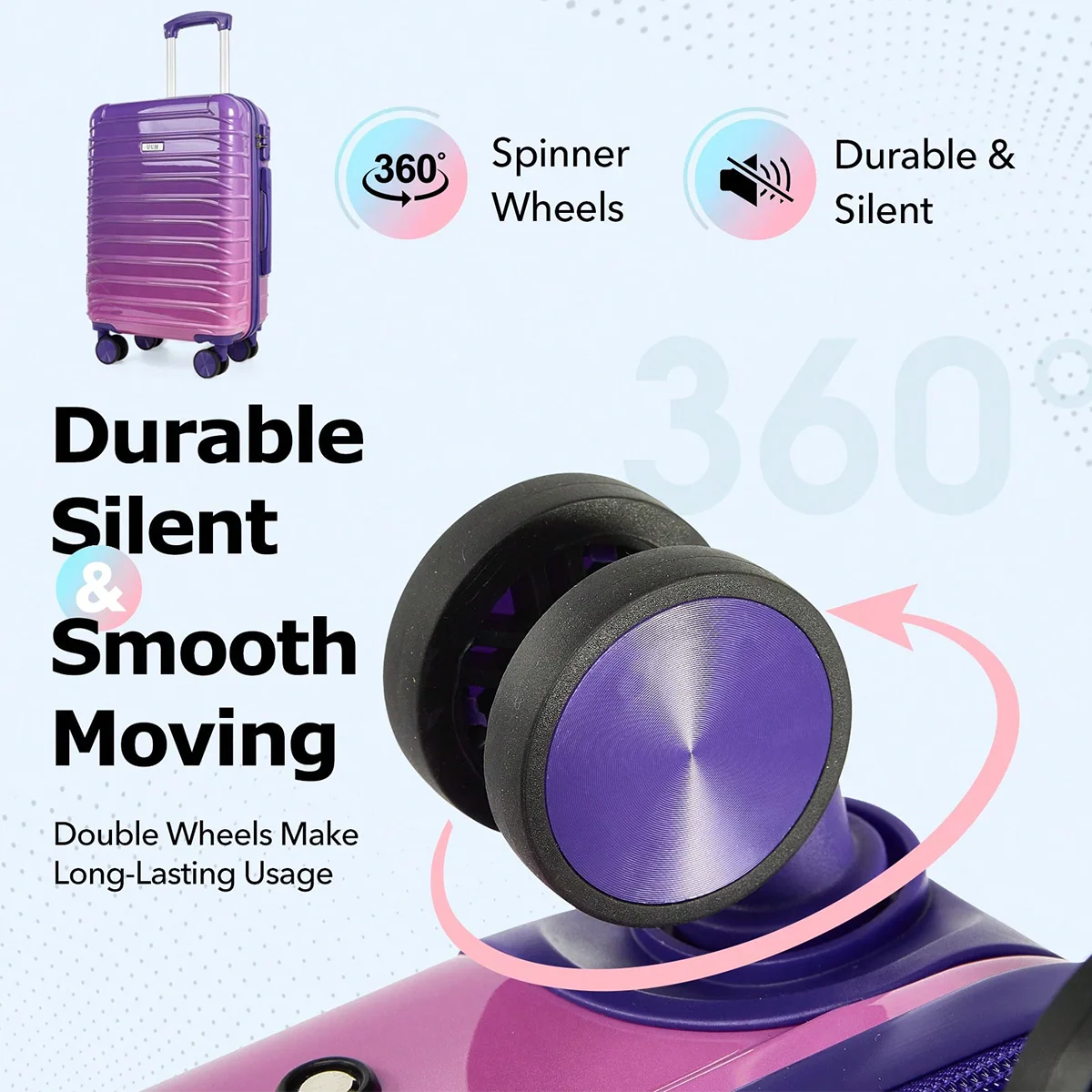 UUH Luggage Sets with TSA Locks - 3pcs/4pcs/6pcs Suitcases Sets-Travel and Moving Set