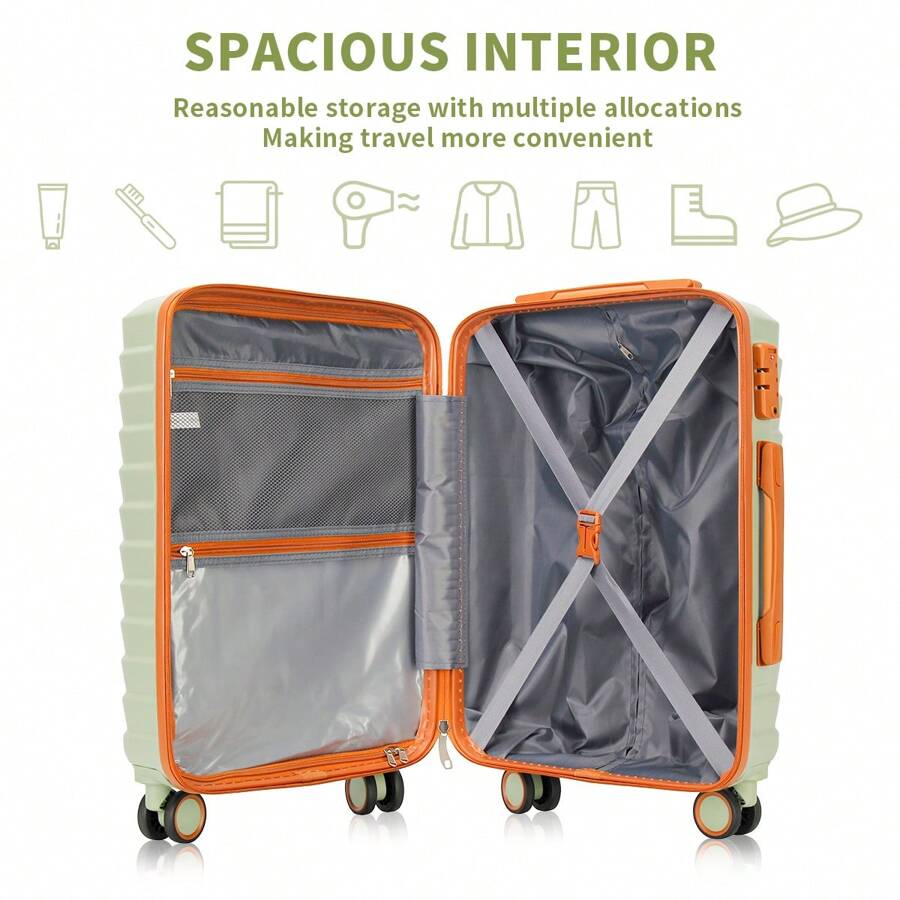 UUH 7-Piece Wavy Luggage Family Travel Set