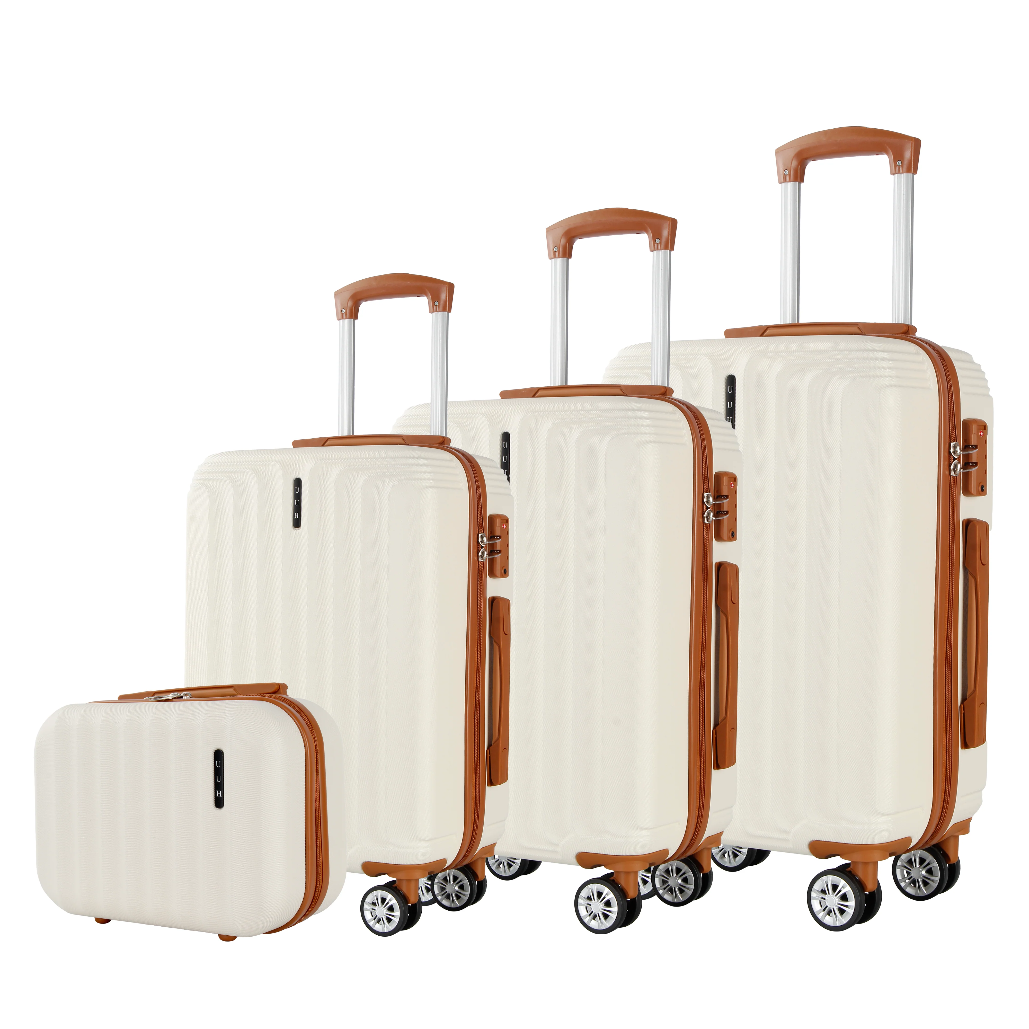 UUH Family Set - Hard Luggage Sets 4 piece ABS Suitcase Bag Traveling(20inch,24inch,28inch)