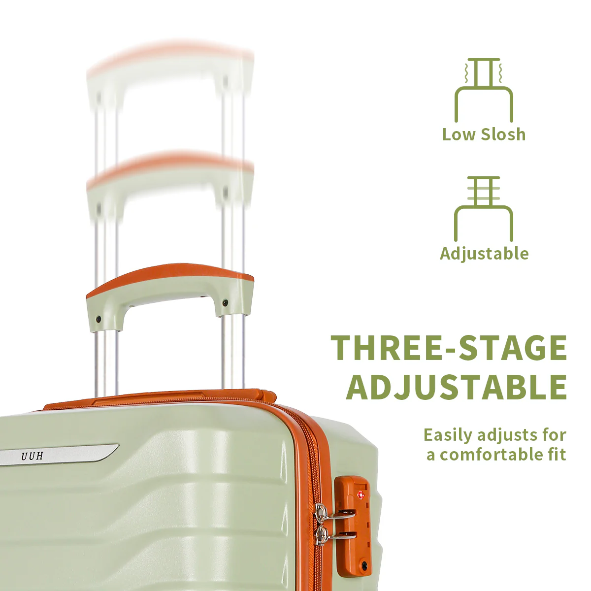 UUH Luxe - Four Piece Luggage Set Hard Sided Suitcases with locks (20inch,24inch,28inch)