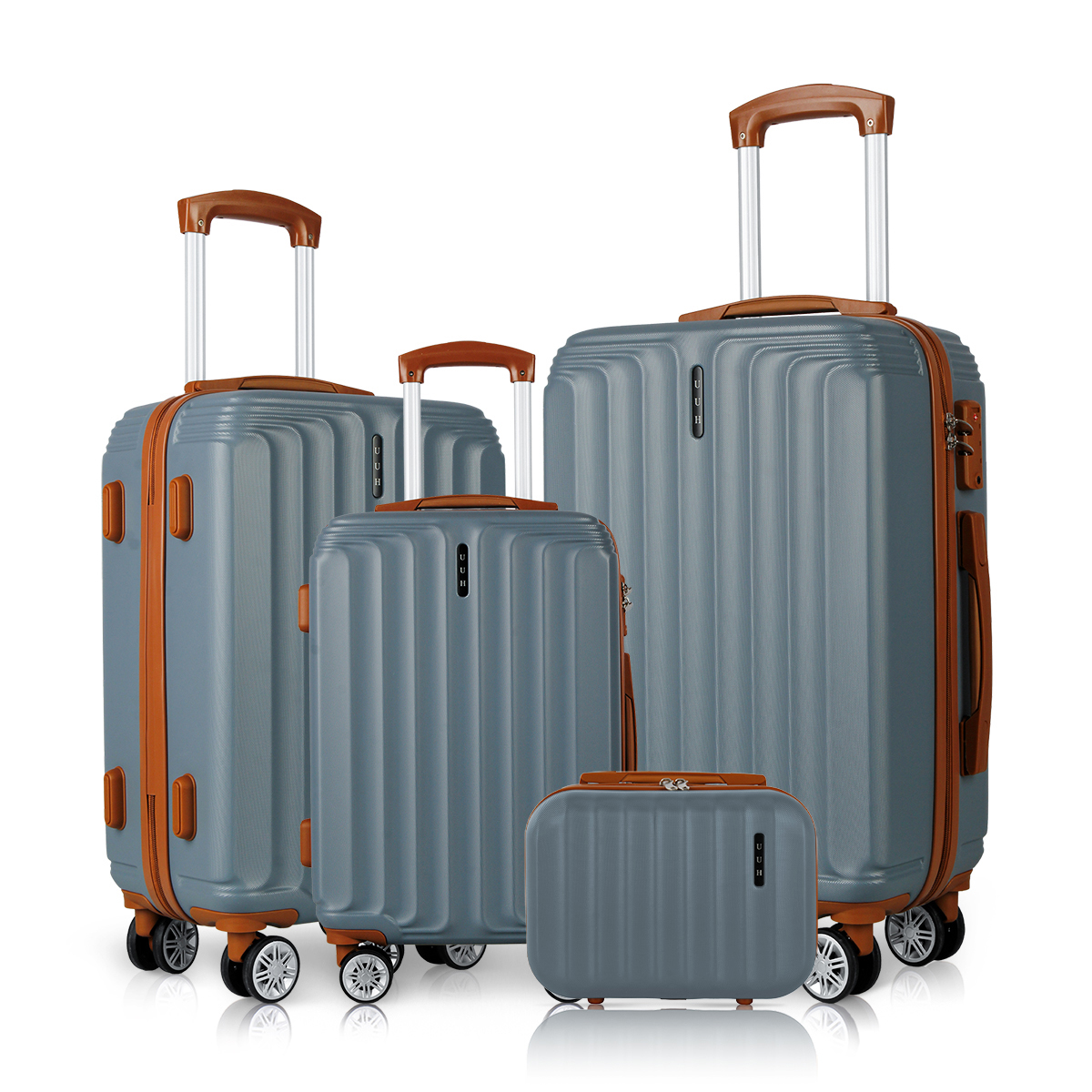 UUH Family Set - Hard Luggage Sets 4 piece ABS Suitcase Bag Traveling(20inch,24inch,28inch)