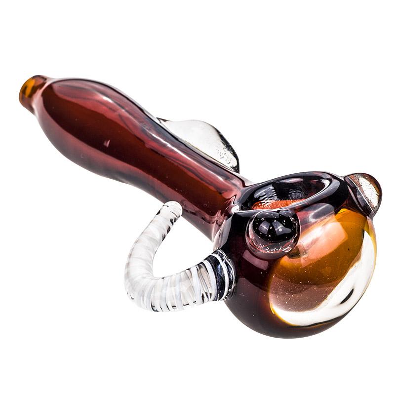 Glass Spoon Pipe with Glass Horns - PuffingBird CA
