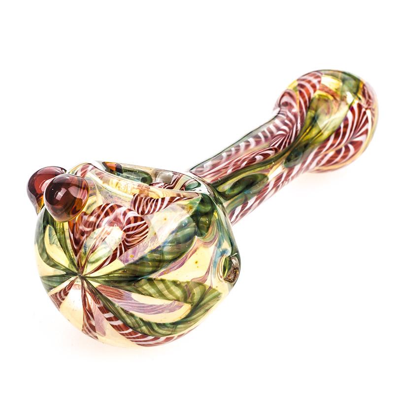 Fumed Glass Spoon Pipe w/ Marbles - PuffingBird CA