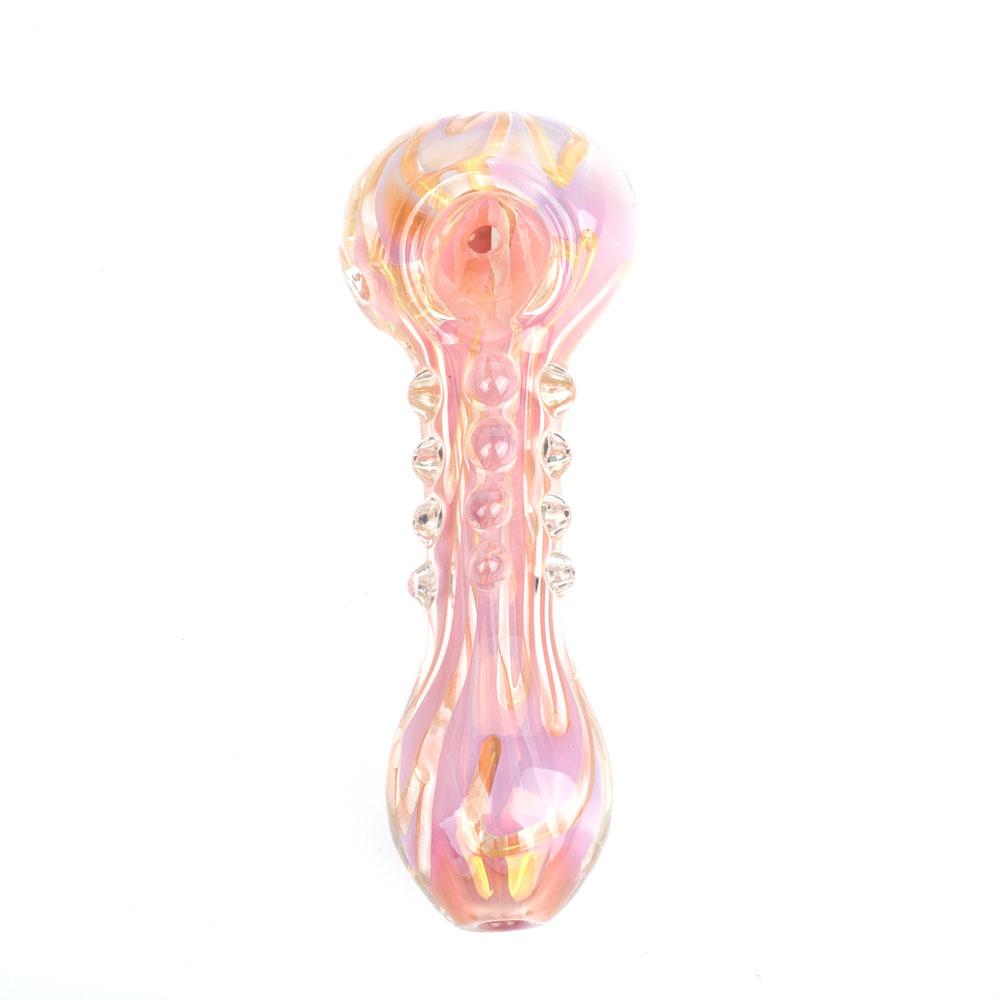 Pink Girly Fumed Glass Spoon Pipe - PuffingBird CA