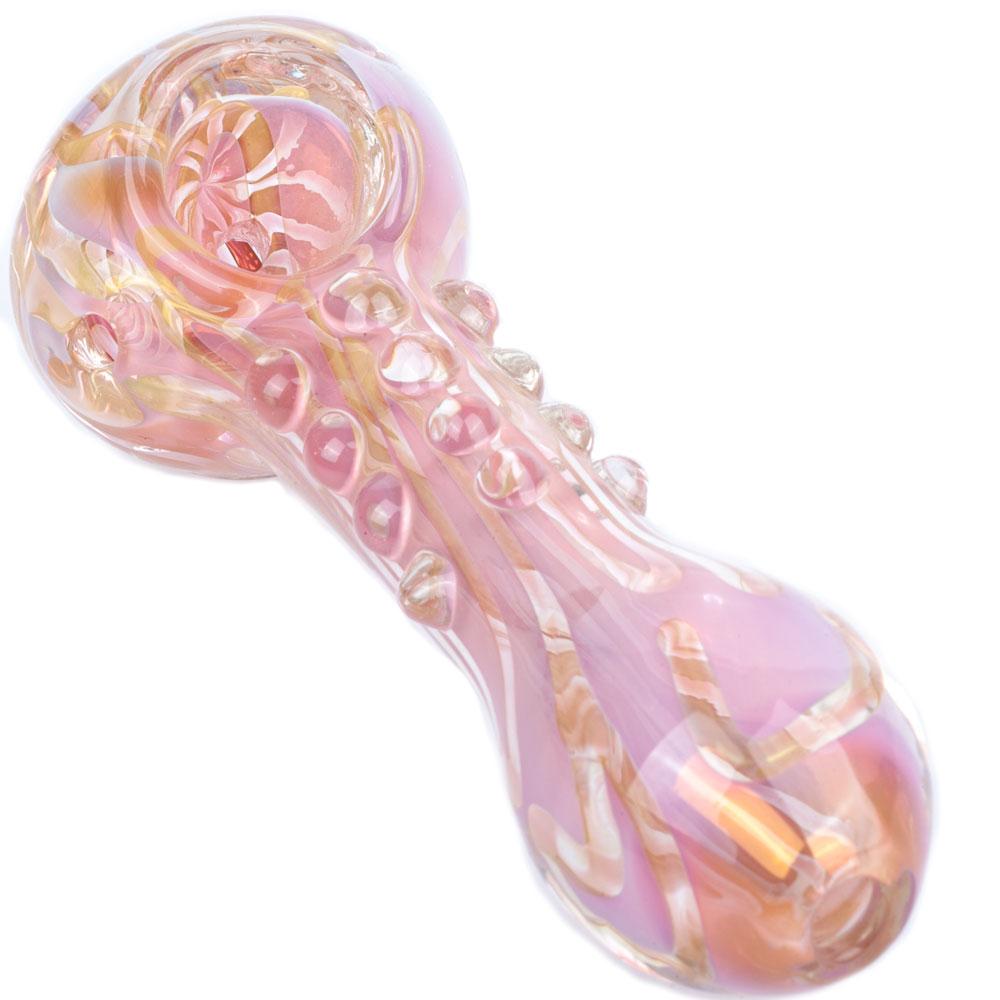 Pink Girly Fumed Glass Spoon Pipe - PuffingBird CA