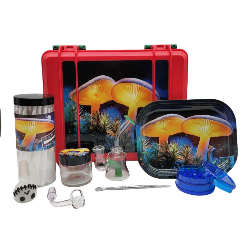 8-Piece Stash Box Kit - Portable Case with Dab Rig & Smoking Accessories - PuffingBird CA