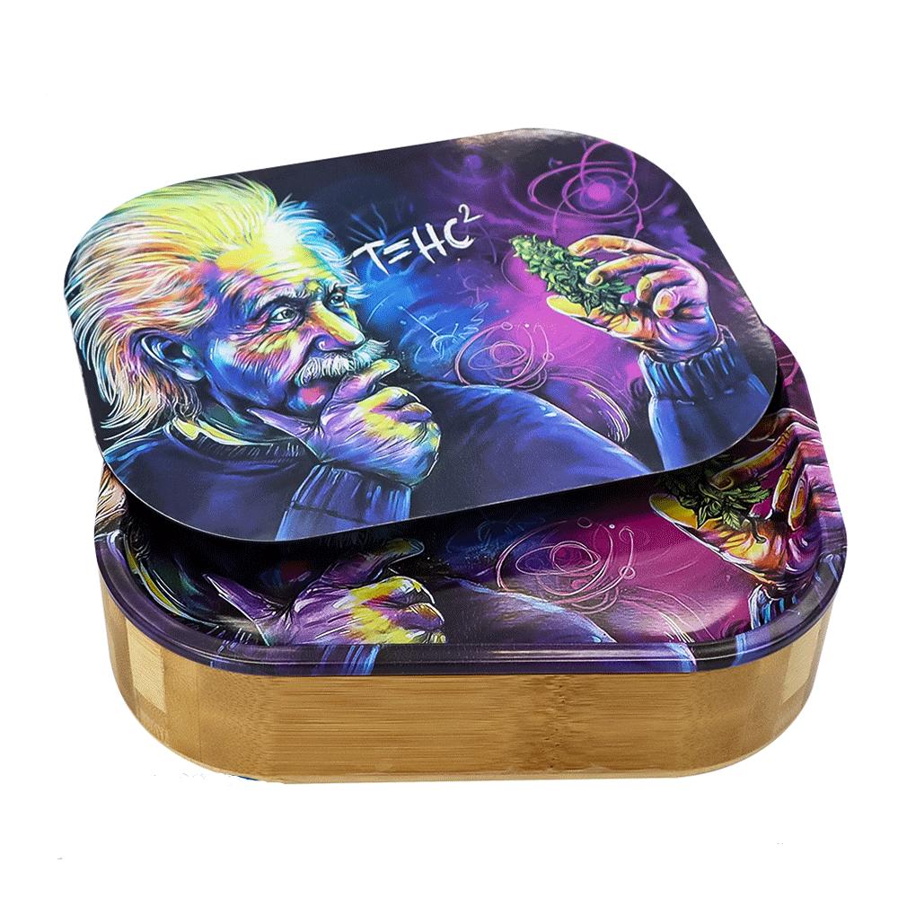 Bamboo Storage Tinplate Cover Rolling Tray - PuffingBird CA