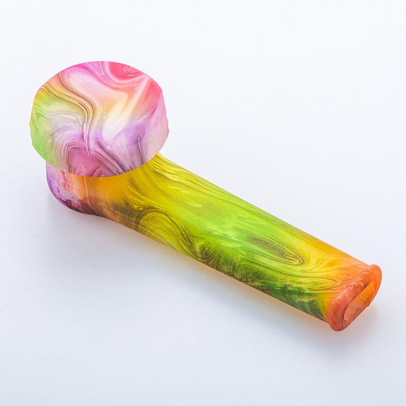 Glow-In-The-Dark Colorful Silicone Hand Pipe With Lid - PuffingBird CA